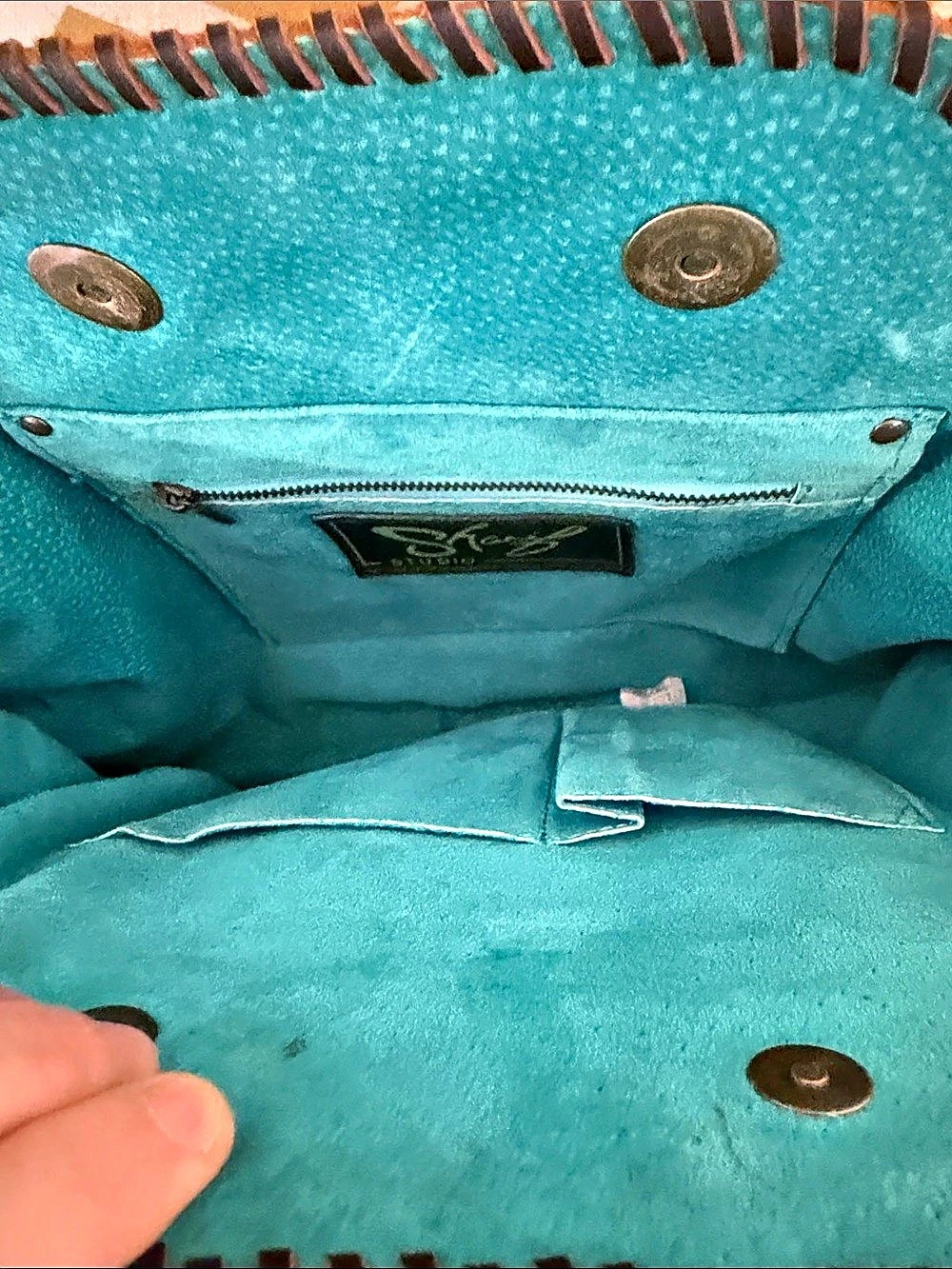 NWOT Sharif Agate Ponyhair and Leather Shoulder Bag - Picture 3 of 12